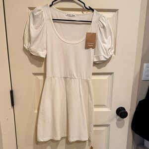 NWT Reformation dress size small  cream Scoop Neck Puff Sleeve Tunic